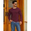 imageCOOFANDY Mens Crewneck Sweater Slim Fit Lightweight Knit Pullover Casual Dress Crew Neck Pullover SweatersWine Red