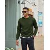 imageCOOFANDY Mens Crewneck Sweatshirt Geometric Texture Casual Long Sleeve Sweatshirts Fashion Pullover ShirtsArmy Green