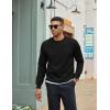 imageCOOFANDY Mens Crewneck Sweatshirt Geometric Texture Casual Long Sleeve Sweatshirts Fashion Pullover ShirtsBlack