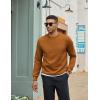imageCOOFANDY Mens Crewneck Sweatshirt Geometric Texture Casual Long Sleeve Sweatshirts Fashion Pullover ShirtsBrown