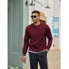 imageCOOFANDY Mens Crewneck Sweatshirt Geometric Texture Casual Long Sleeve Sweatshirts Fashion Pullover ShirtsDark Red