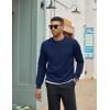 imageCOOFANDY Mens Crewneck Sweatshirt Geometric Texture Casual Long Sleeve Sweatshirts Fashion Pullover ShirtsNavy Blue