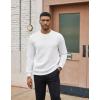 imageCOOFANDY Mens Crewneck Sweatshirt Geometric Texture Casual Long Sleeve Sweatshirts Fashion Pullover ShirtsWhite