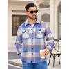 imageCOOFANDY Mens Flannel Jacket Long Sleeve Plaid Shirt Jackets Button Down Fleece Shacket Casual Fall Soft OutwearBlue Block