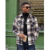 imageCOOFANDY Mens Flannel Jacket Long Sleeve Plaid Shirt Jackets Button Down Fleece Shacket Casual Fall Soft OutwearBrown Line