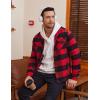 imageCOOFANDY Mens Flannel Jacket Long Sleeve Plaid Shirt Jackets Button Down Fleece Shacket Casual Fall Soft OutwearBuffalo Red Plaid