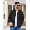 imageCOOFANDY Mens Flannel Jacket Long Sleeve Plaid Shirt Jackets Button Down Fleece Shacket Casual Fall Soft OutwearPure Black