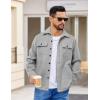 imageCOOFANDY Mens Flannel Jacket Long Sleeve Plaid Shirt Jackets Button Down Fleece Shacket Casual Fall Soft OutwearPure Grey