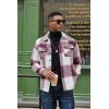 imageCOOFANDY Mens Flannel Jacket Long Sleeve Plaid Shirt Jackets Button Down Fleece Shacket Casual Fall Soft OutwearWine Red Block