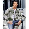 imageCOOFANDY Mens Flannel Shirts Casual Button Down Plaid Shirt Jacket Long Sleeve Fleece Shacket with PocketsSage Green