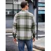 imageCOOFANDY Mens Flannel Shirts Casual Button Down Plaid Shirt Jacket Long Sleeve Fleece Shacket with PocketsSage Green
