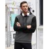 imageCOOFANDY Mens Hooded Sweatshirt Casual Long Sleeve Drawstring Waffle Knit Pullover HoodiesGeryBlack P10