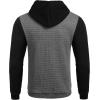 imageCOOFANDY Mens Hooded Sweatshirt Casual Long Sleeve Drawstring Waffle Knit Pullover HoodiesGeryBlack P10