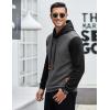 imageCOOFANDY Mens Hooded Sweatshirt Casual Long Sleeve Drawstring Waffle Knit Pullover HoodiesGeryBlack P10