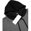 imageCOOFANDY Mens Hooded Sweatshirt Casual Long Sleeve Drawstring Waffle Knit Pullover HoodiesGeryBlack P10