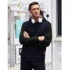 imageCOOFANDY Mens Hooded Sweatshirt Casual Long Sleeve Drawstring Waffle Knit Pullover HoodiesNavyBlack P10