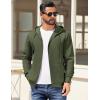 imageCOOFANDY Mens Hooded Sweatshirt Zip Up Casual Knit Hoodies Fashion Drawstring Sweatshirts with PocketsArmy Green