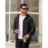 imageCOOFANDY Mens Hooded Sweatshirt Zip Up Casual Knit Hoodies Fashion Drawstring Sweatshirts with PocketsBlack