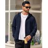 imageCOOFANDY Mens Hooded Sweatshirt Zip Up Casual Knit Hoodies Fashion Drawstring Sweatshirts with PocketsNavy Blue