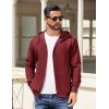 imageCOOFANDY Mens Hooded Sweatshirt Zip Up Casual Knit Hoodies Fashion Drawstring Sweatshirts with PocketsWine Red