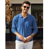 imageCOOFANDY Mens Knit Polo Long Sleeve Polos Sweater Causal Collared Golf Sweaters Fashion Business Dress PulloverBlue
