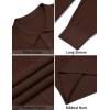 imageCOOFANDY Mens Knit Polo Long Sleeve Polos Sweater Causal Collared Golf Sweaters Fashion Business Dress PulloverBrown