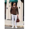 imageCOOFANDY Mens Knit Polo Long Sleeve Polos Sweater Causal Collared Golf Sweaters Fashion Business Dress PulloverBrown