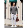 imageCOOFANDY Mens Knit Polo Long Sleeve Polos Sweater Causal Collared Golf Sweaters Fashion Business Dress PulloverDark Grey
