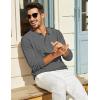 imageCOOFANDY Mens Knit Polo Long Sleeve Polos Sweater Causal Collared Golf Sweaters Fashion Business Dress PulloverDark Grey