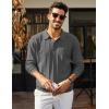 imageCOOFANDY Mens Knit Polo Long Sleeve Polos Sweater Causal Collared Golf Sweaters Fashion Business Dress PulloverDark Grey