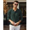 imageCOOFANDY Mens Knit Polo Long Sleeve Polos Sweater Causal Collared Golf Sweaters Fashion Business Dress PulloverGreen