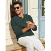 imageCOOFANDY Mens Knit Polo Long Sleeve Polos Sweater Causal Collared Golf Sweaters Fashion Business Dress PulloverGreen