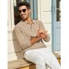 imageCOOFANDY Mens Knit Polo Long Sleeve Polos Sweater Causal Collared Golf Sweaters Fashion Business Dress PulloverKhaki