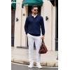 imageCOOFANDY Mens Knit Polo Long Sleeve Polos Sweater Causal Collared Golf Sweaters Fashion Business Dress PulloverNavy Blue