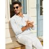 imageCOOFANDY Mens Knit Polo Long Sleeve Polos Sweater Causal Collared Golf Sweaters Fashion Business Dress PulloverWhite