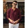imageCOOFANDY Mens Knit Polo Long Sleeve Polos Sweater Causal Collared Golf Sweaters Fashion Business Dress PulloverWine Red