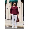 imageCOOFANDY Mens Knit Polo Long Sleeve Polos Sweater Causal Collared Golf Sweaters Fashion Business Dress PulloverWine Red