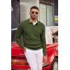 imageCOOFANDY Mens Knit Polo Long Sleeve Sweaters Collared Polo Sweater Casual Dress Pullover Fashion Golf SweatersArmy Green