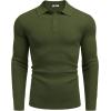 imageCOOFANDY Mens Knit Polo Long Sleeve Sweaters Collared Polo Sweater Casual Dress Pullover Fashion Golf SweatersArmy Green
