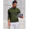 imageCOOFANDY Mens Knit Polo Long Sleeve Sweaters Collared Polo Sweater Casual Dress Pullover Fashion Golf SweatersArmy Green