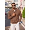 imageCOOFANDY Mens Knit Polo Long Sleeve Sweaters Collared Polo Sweater Casual Dress Pullover Fashion Golf SweatersAsh Brown