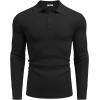 imageCOOFANDY Mens Knit Polo Long Sleeve Sweaters Collared Polo Sweater Casual Dress Pullover Fashion Golf SweatersBlack