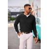 imageCOOFANDY Mens Knit Polo Long Sleeve Sweaters Collared Polo Sweater Casual Dress Pullover Fashion Golf SweatersBlack