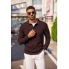 imageCOOFANDY Mens Knit Polo Long Sleeve Sweaters Collared Polo Sweater Casual Dress Pullover Fashion Golf SweatersBrown