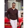 imageCOOFANDY Mens Knit Polo Long Sleeve Sweaters Collared Polo Sweater Casual Dress Pullover Fashion Golf SweatersBrown