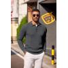 imageCOOFANDY Mens Knit Polo Long Sleeve Sweaters Collared Polo Sweater Casual Dress Pullover Fashion Golf SweatersDark Grey