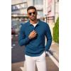 imageCOOFANDY Mens Knit Polo Long Sleeve Sweaters Collared Polo Sweater Casual Dress Pullover Fashion Golf SweatersDeep Blue