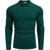 imageCOOFANDY Mens Knit Polo Long Sleeve Sweaters Collared Polo Sweater Casual Dress Pullover Fashion Golf SweatersGreen