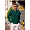 imageCOOFANDY Mens Knit Polo Long Sleeve Sweaters Collared Polo Sweater Casual Dress Pullover Fashion Golf SweatersGreen