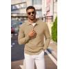 imageCOOFANDY Mens Knit Polo Long Sleeve Sweaters Collared Polo Sweater Casual Dress Pullover Fashion Golf SweatersKhaki